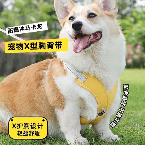 Y型防护胸背带狗狗牵引绳背心式柔软透气狗形不勒脖宠物遛狗单绳