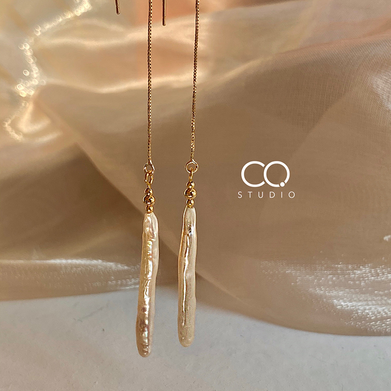 巴洛克珍珠耳线CQ小众设计