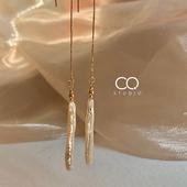 圣洁仙女棒 CQ原创罕见极光巴洛克牙签珍珠耳线耳环女设计感圆脸