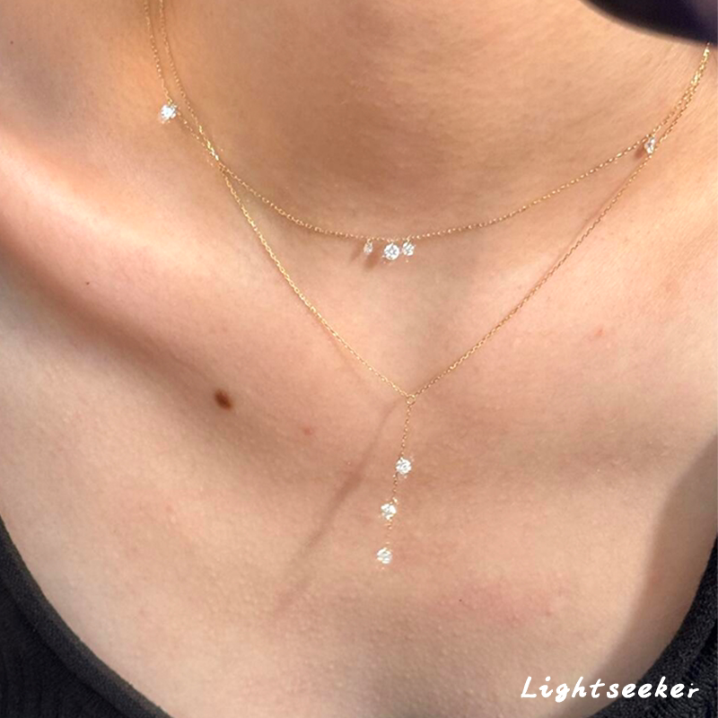 S925纯银锆石项链女款2026新款高级感轻奢小众精致简约百搭锁骨链