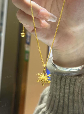 金色雪花项链女款2025新款高级感
