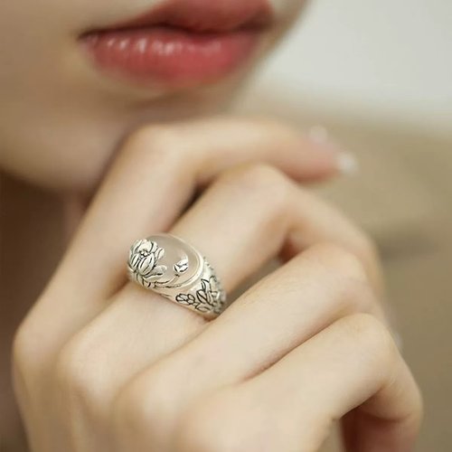 S925纯银新中式莲花民族风