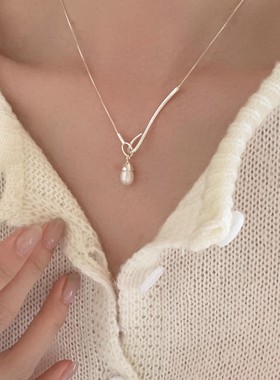 S925纯银法式珍珠项链女款