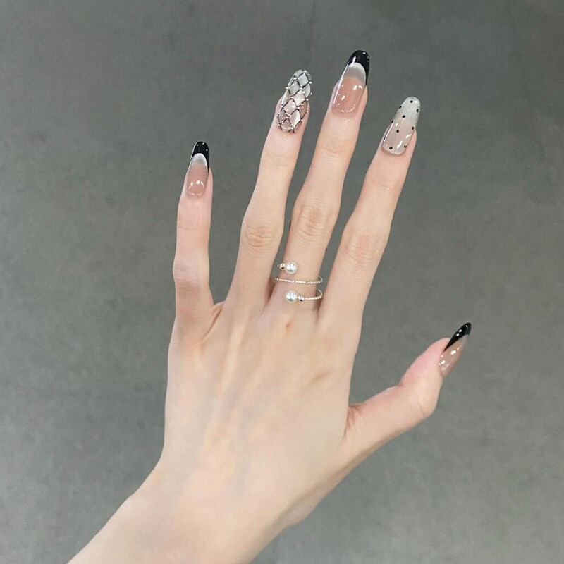 双层环绕仿珍珠戒指女轻奢高级感简约百搭开口食指戒小众设计指环