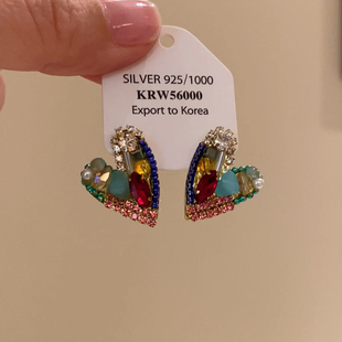 爆闪多巴胺彩色爱心耳环2025新款 独特漂亮绝美气质耳饰轻奢高级感