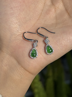 新中式国风纯银玉葫芦耳环2025新款爆款轻奢高级感耳钉小众耳坠女