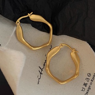 复古小众独特金色耳环2025新款 高级感轻奢气质耳扣女秋冬耳饰 爆款