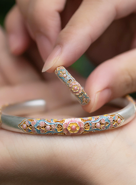 新中式国风海棠花戒指轻奢高级感