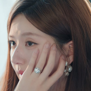 赵露思许妍同款 爆闪仿莫桑钻戒指女轻奢高级感精致食指戒满钻婚戒