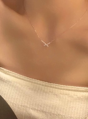 S925纯银玫瑰金简约项链2025新款