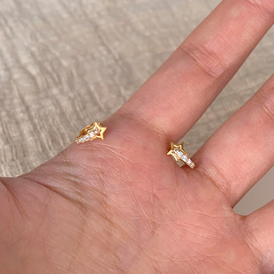 迷你五角星排钻耳扣女小众设计感日常通勤百搭耳饰独特气质耳饰品