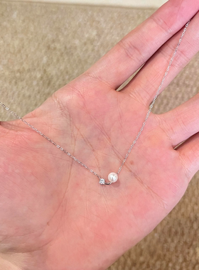 法式温柔细闪仿珍珠项链女简约