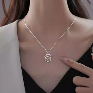 S925纯银平安锁项链女款2026新款爆款轻奢小众设计高级感锁骨链夏