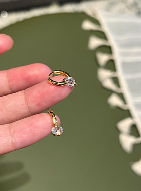 韩系清冷感仿超闪锆石吊坠耳扣女高级感精致耳饰2025新款爆款耳环