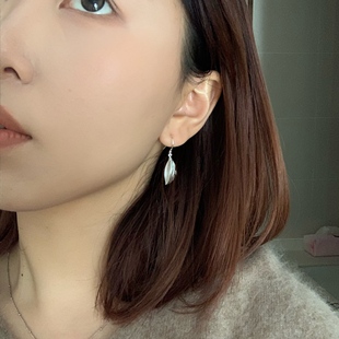 S925银拉丝木果耳环2025新款 高级感轻奢独特耳钉女小众设计感 爆款