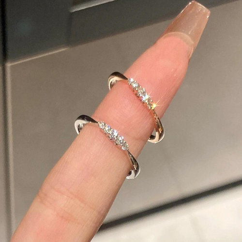 S925银简约闪钻戒指2025新款爆款