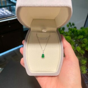 S925银帝王绿小葫芦吊坠项链女款 锁骨链夏轻奢小众高级感 2025新款