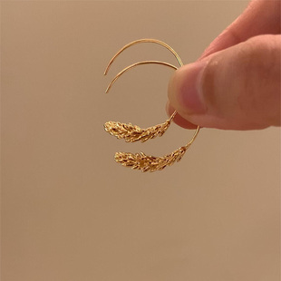 金色麦穗流苏耳环女2025新款 高级感轻奢耳饰小众独特气质耳钉 爆款