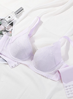 D44-黛-大胸显小有钢圈调整型收副乳薄款文胸内衣-16R8898