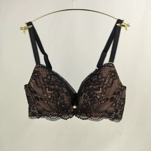 黛-高端Florale薄款大胸显小蕾丝无钢圈调整文胸内衣-11-1812