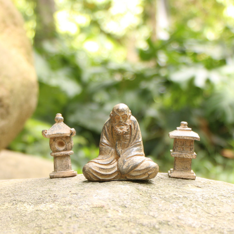 景观迷你佛陀佛塔摆件新中式佛像石塔装饰品微景观摆件配件禅意
