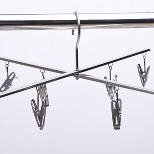 十字不锈钢晒裤架多功能加厚家用晾晒折叠衣架裤夹凉牛仔裤衣服