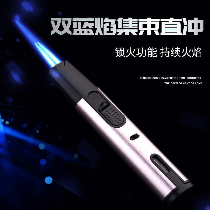 bd-8002交叉双直冲点火枪喷枪焊枪 定火防风充气打火机跨境