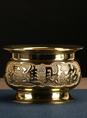 厂家直供纯铜大边香炉竹签香黄铜摆件薰立香炉铜摆件家居用品