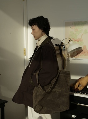 【当天发】EddyStore 自主非LE LABO TOTE BAG美国产油蜡布托特包