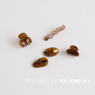 夹子头饰网红新款 刘海发夹高马尾抓夹侧边发夹简约醋酸小夹子头饰