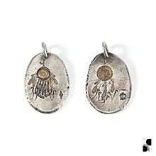 =silvarie=HOZHO 日本手敲美式印第安做旧随形点金捕梦网银饼吊坠