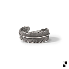 =silvarie=HOZHO 日本匠人手工制美式复古印第安素银羽毛戒指日潮