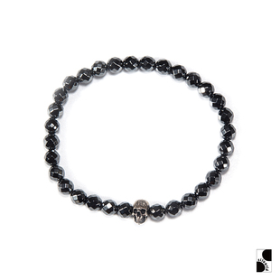 =silvarie=MAD CULT 日本匠人做旧骷髅头黑色赤铁矿手串手链日潮