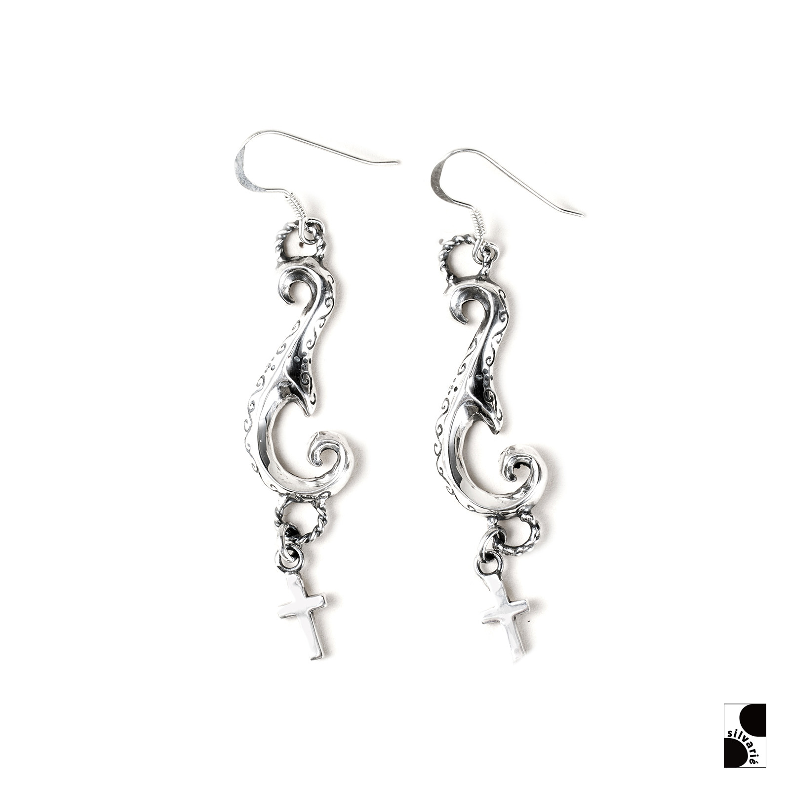 GALCIA925银男十字架元素耳坠