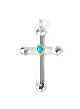 GODSUNS男纯银金绳松石吊坠