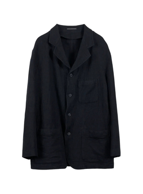 Y's Ys for men MASSES 合作款复古黑色翻领宽松轻盈羊毛夹克外套