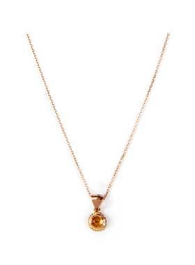 =silvarie=GOD SUNS 日本定制 18K玫瑰金绳黄水晶 日系气质项链女