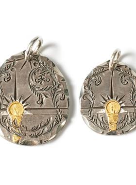 WILDWOOD纯银点金银饼吊坠男