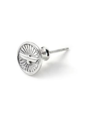 =silvarie=GOD SUNS 日本手工太阳纹小银牌日章鹰戳纯银耳钉日潮