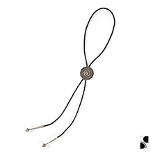 =silvarie=HOZHO 日本经典美式印第安银扣复古BoloTie皮绳项链