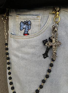 十字架小众设计款裤链时髦饰品