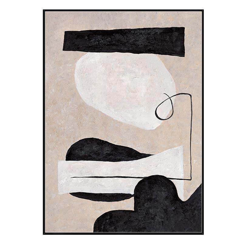 油画纯手绘轻奢黑白灰客厅玄关挂画现代沙发背景墙餐厅走廊装饰画