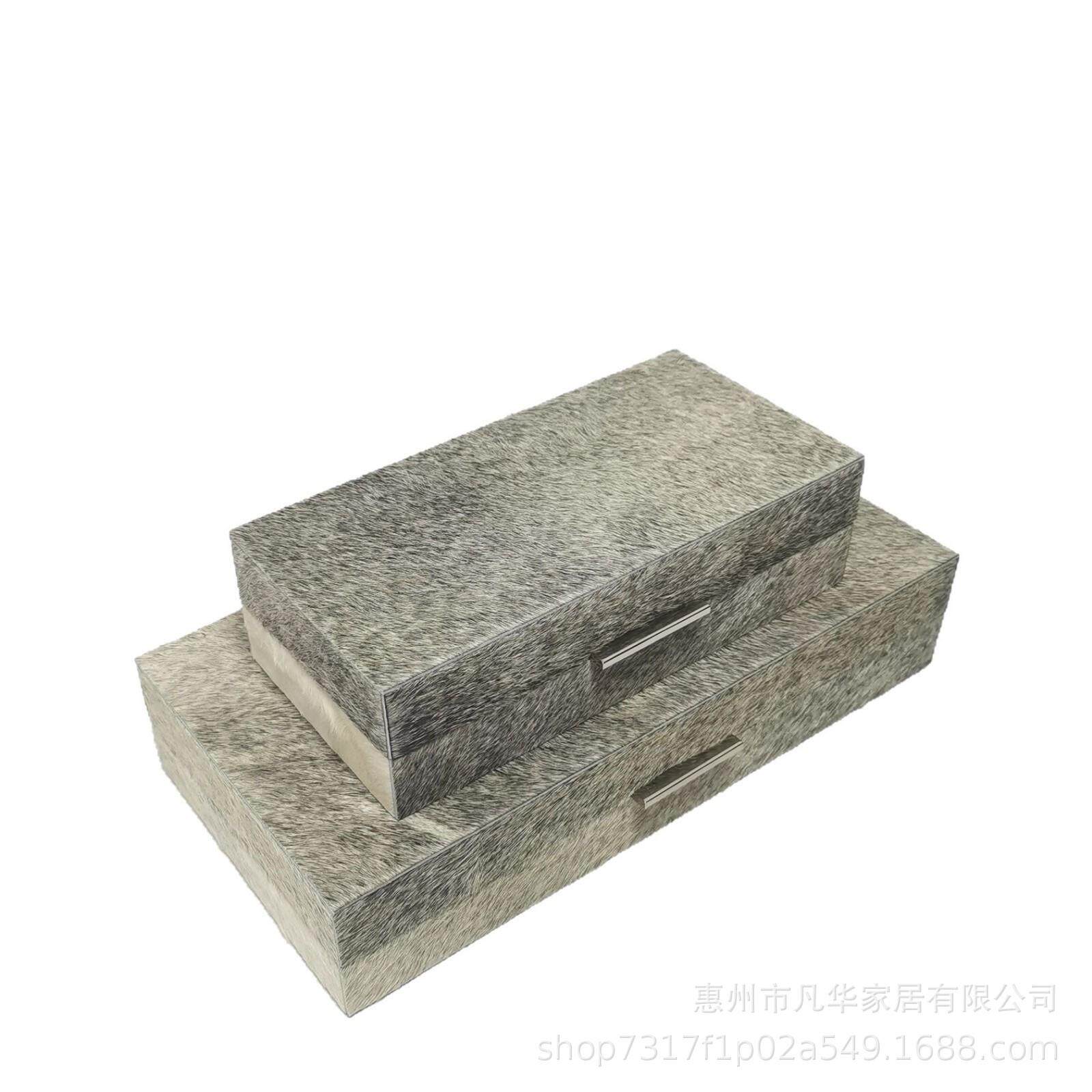 级简马毛首饰盒轻奢新中式样板房衣帽间收纳装饰盒酒店工艺品摆件