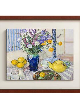 花器》级感法式中古风挂画南法复古客厅餐厅玄关静物花装饰画