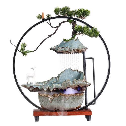 流水喷泉摆件招财加湿器客厅办公室桌面装饰开业乔迁礼品