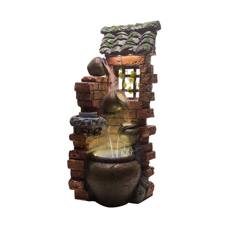 智瑞工艺品喷泉流水加湿器家居装饰品客厅公室摆件创意水景摆设