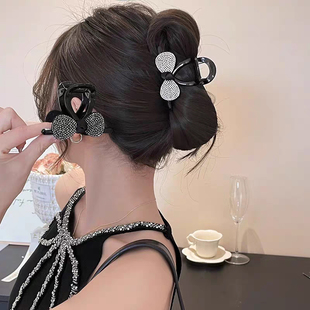 【千千结】精致蝴蝶结发夹超闪满钻抓夹9cm