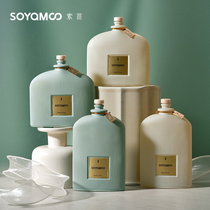 索苜栀子花无火香薰藤条精油摆件