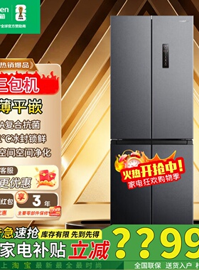 容声小方糕超薄零嵌冰箱BCD-410E30CZLAD十字四门变频无霜三包机