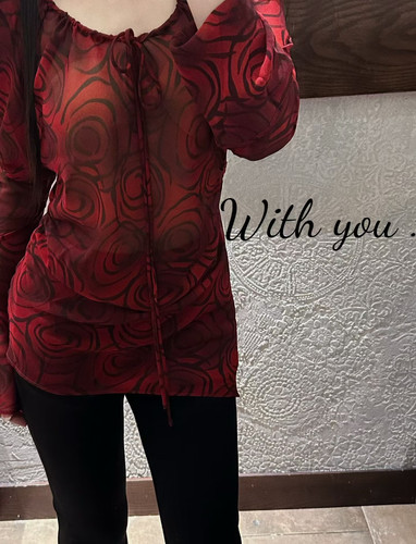 26SS予你withyou早春新款玫瑰印花长袖上衣女